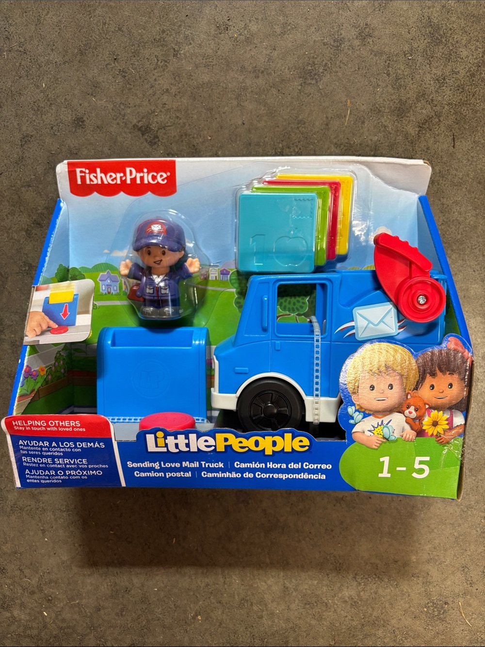 Fisher-Price Little People Blue Mail Truck Toy - Sending Love Mail Truck.